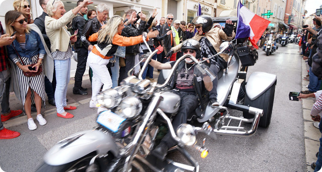 parade moto euro festival harley davidson port grimaud