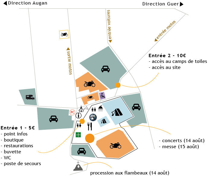 plan du site rassemblement moto madone des motards porcaro