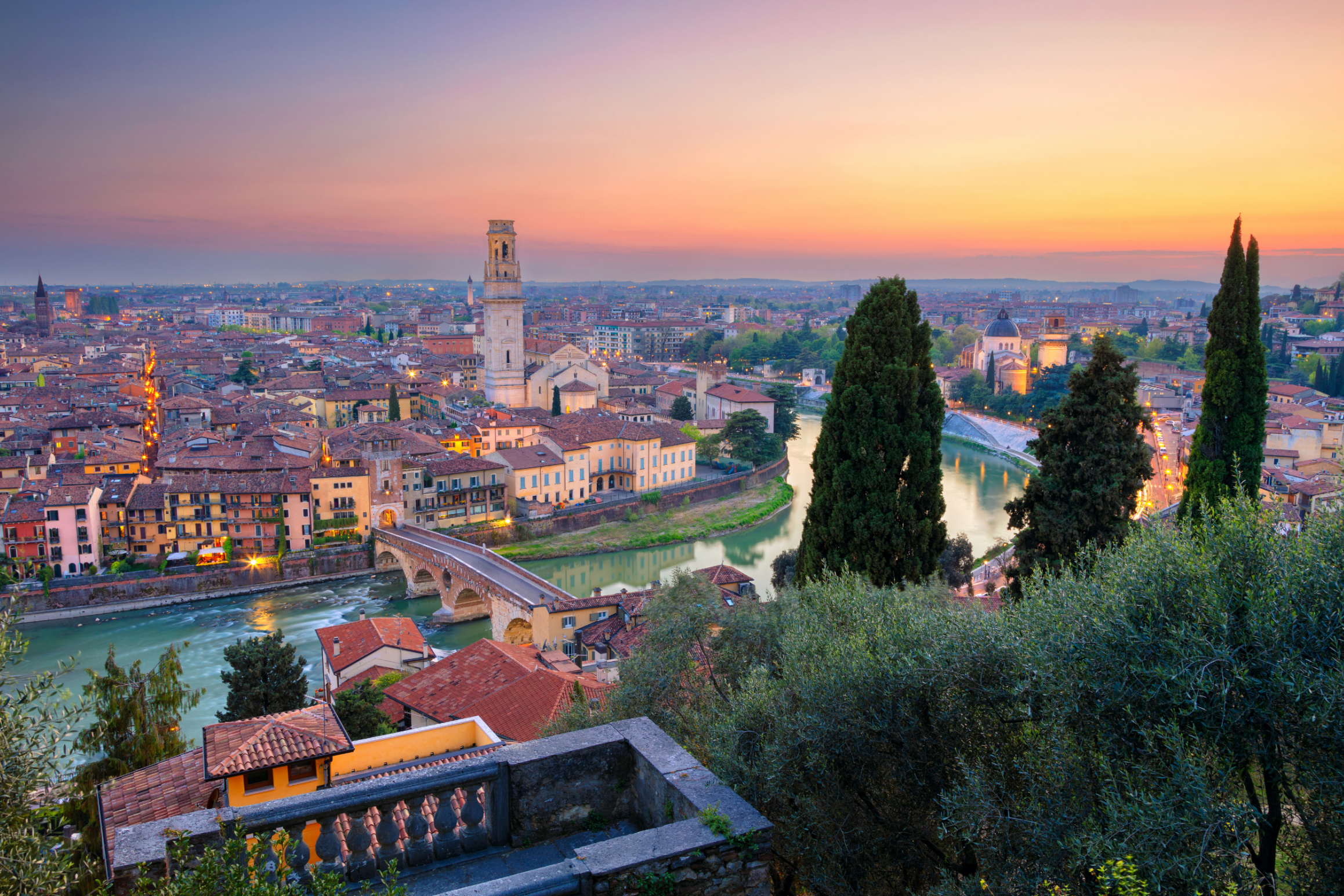 vérone coucher du soleil