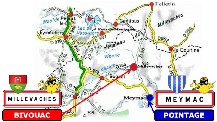 carte et plan d'accès à la concentration millevaches moto meymac