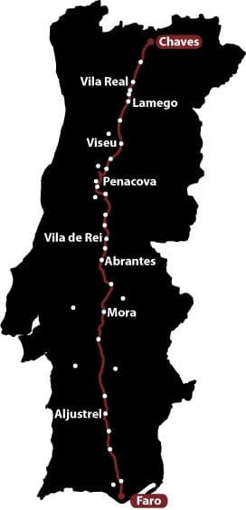 carte route nationale 2 portugal