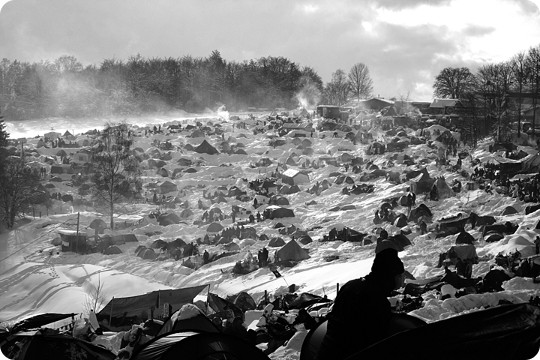 vieille photo hivernale campement elefantentreffen